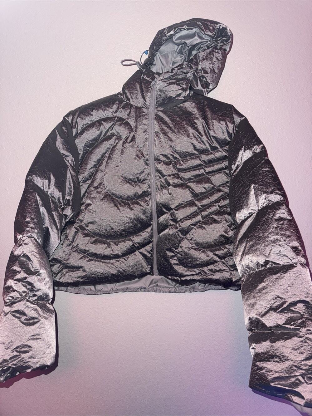 Nike Swoosh Series Oversized Down Puffer Jacket Silver IB2003 095 Women's MEDIUM